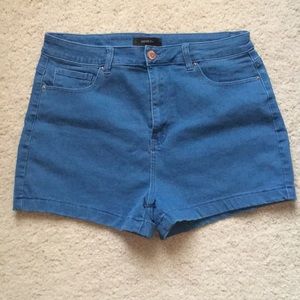 Plus Size Denim High-Rise Shorts